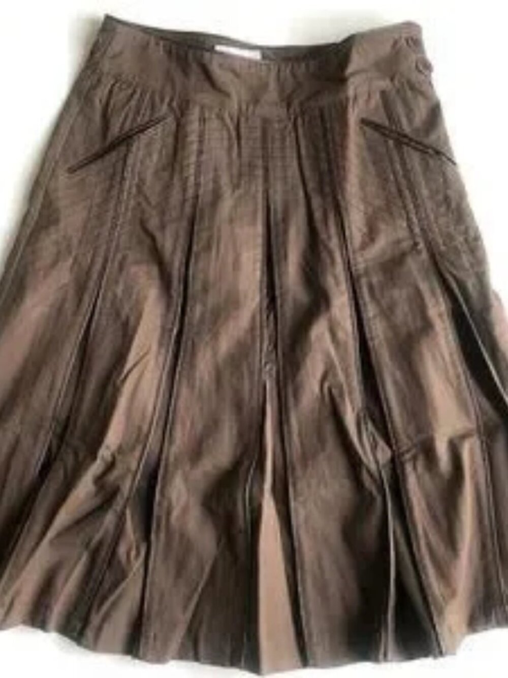 Pleated A-Line Skirt - Dark Chocolate